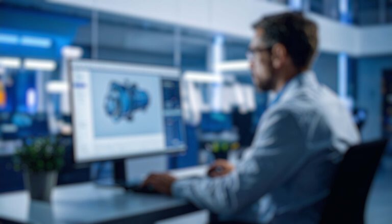 firefly a professional 3d artist working at a computer in a modern creative studio, showing a 256905